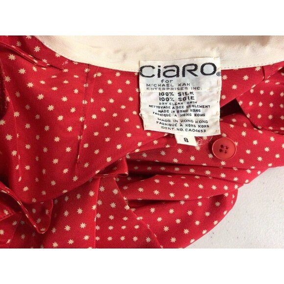 CIARO Polka Dot 80’s Silk Skirt Set Womens 8 - Picture 3 of 6